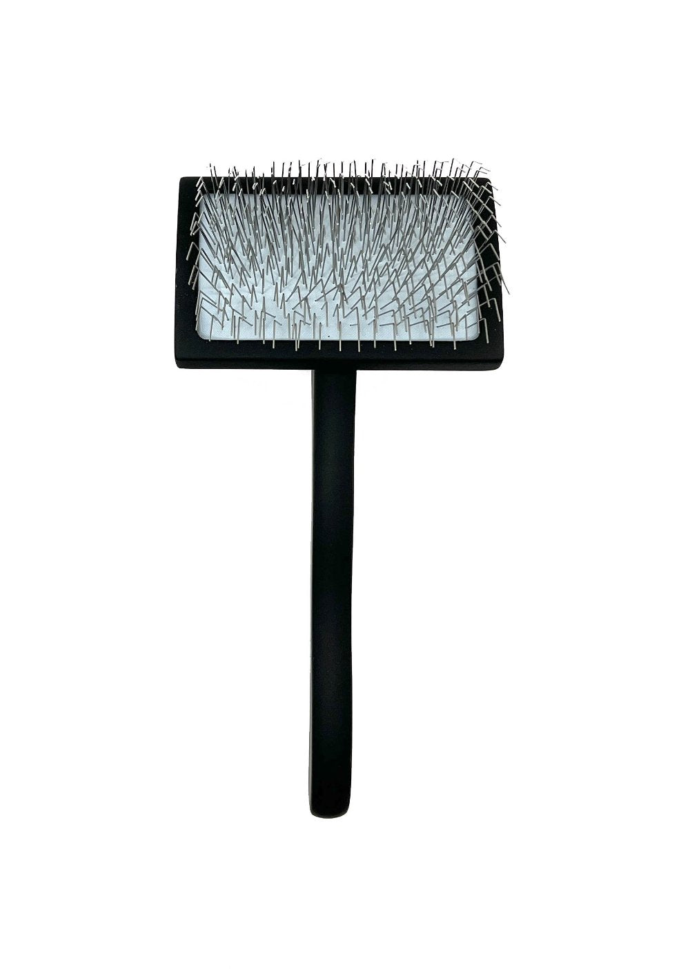 Our extra long professional pet bristle brushes work great for double coated and thick coated dogs. Whether you have a doodle, standard poodle or any long haired mixed breed breed or AKC purebred, these brushes easily penetrate dense coat. Constructed with no slip material over wood construct, the long ergonomic handles help prevent hand fatigue. Buy in a set or individually. Size Medium