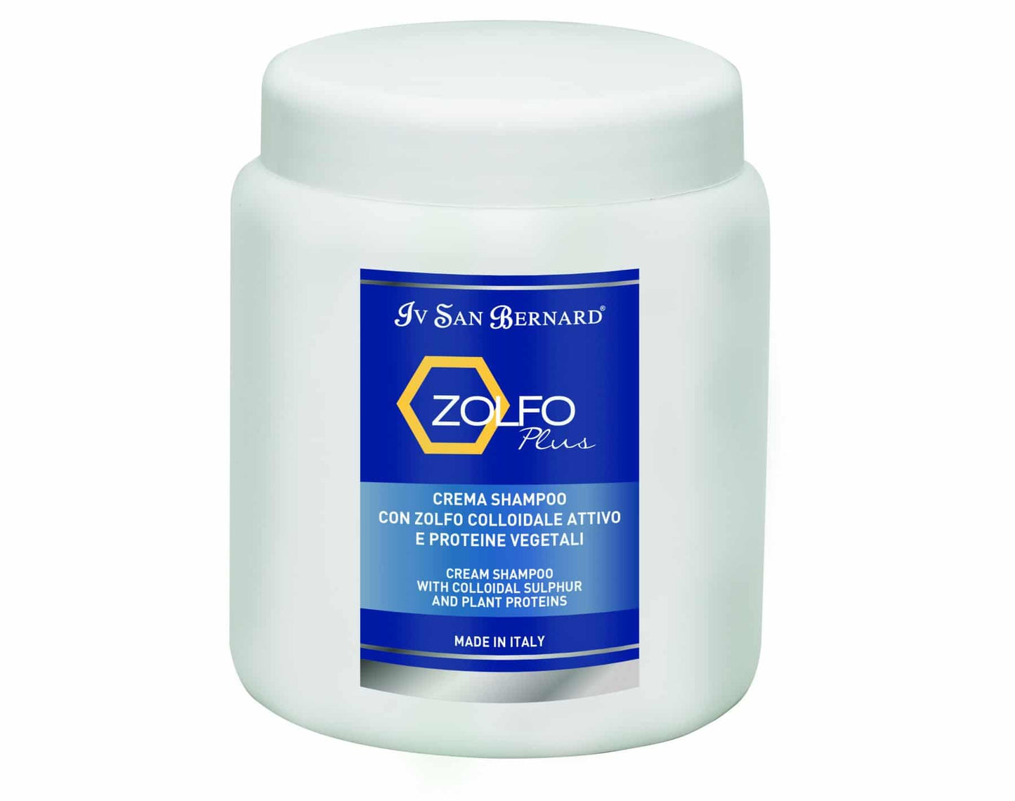 Zolfo Plus Cream Shampoo for pets, with high active Colloidal Sulphur and plant-based proteins, was developed to be an effective cosmetic cleansing treatment effective in combating dandruff, a mild form Seborrheic Dermatitis, by "removing excess dead skin cells" and has an adjuvant anti-parasite action. 1000 ml.