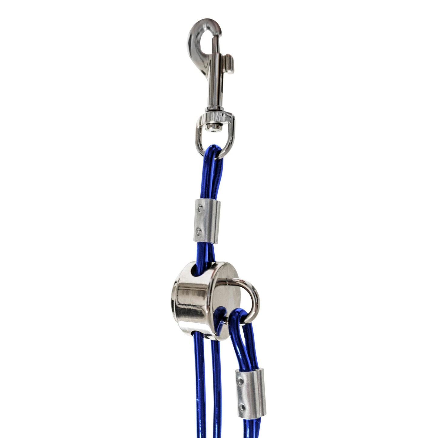 The Vinyl Trach Saver® professional pet grooming safety harness provides stabilizing support for dogs and cats by looping around the front or back legs. The harness removes pressure from the neck to guards against choking, injury or trachea collapse. It also can provide comfort to pets with back issues. Locking System.
