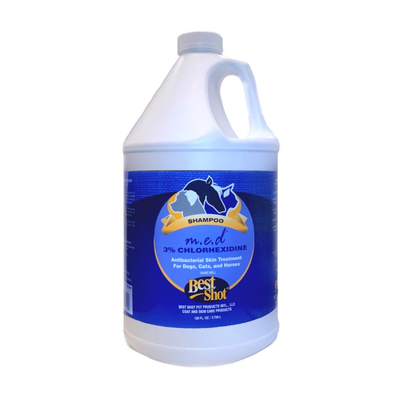 Best Shot Wellness M.E.D Chlorohexidine Shampoo is a non-prescription antimicrobial skin cleanser. This formula quickly and effectively helps fight stubborn skin conditions associated with yeast, bacteria and other microorganisms' build-up which causes various skin issues.