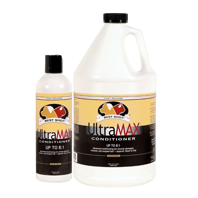 UltraMax Pro conditioner uses the latest in silicone copolymer and cationic conditioner hair care technology. UltraMax Pro’s conditioning formula was designed to repair and strengthen severely damaged, matted, and tangled coats. The Coat Release Technology is ideal for tackling shedding and removing thick undercoat.