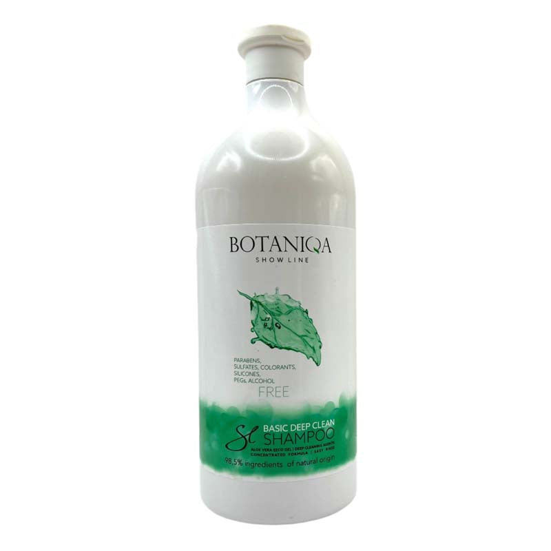 Botaniqa Deep Cleansing pet shampoo with Aloe Vera Eco Gel removes dirt, grime, grease and odor without being harsh on the skin or coat. This general, deep cleaning formula is perfect for busy salons and breeders who use oils to maintain the coat. The shampoo helps promote hair growth, prevent itching, and conditions the skin to help prevent dander. 33.8 oz