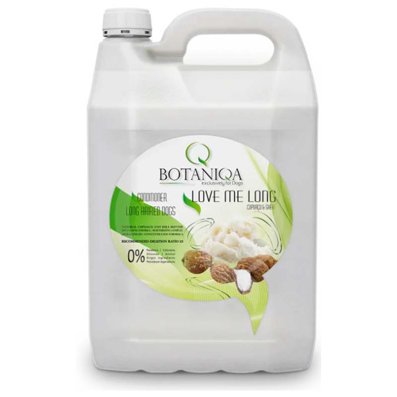 Botaniqa Love Me Long uses Cupuacu and Shea extracts to create a long lasting moisturizing effects on the skin and coat, while building the skin's elasticity, promoting collagen production and providing non-comedogenic effects; thus assuring that pores won't clog. 1.35 gal or 5 liter.