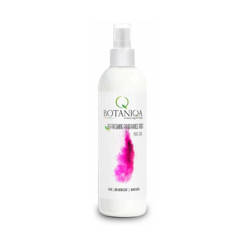 Botaniqa Refreshing Fragrance Mist Pure Love for pets contains a refreshing, natural blend of cantaloupe and honeydew melon, complemented by middle notes of grape and hints of sweet apple and pear with a touch of bergamot.