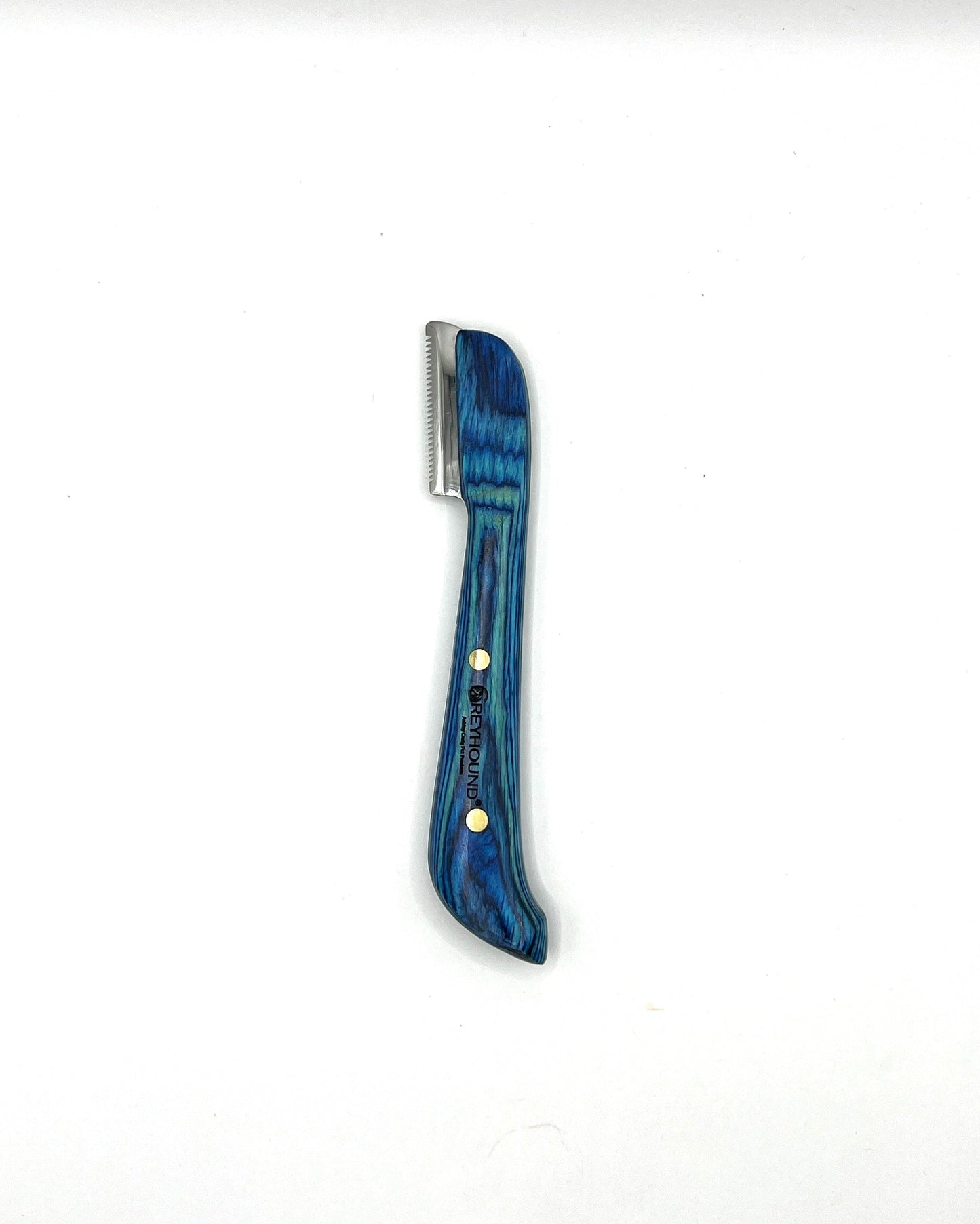 These carding tools by Greyhound were designed 20 years ago with industry expert input for their effectiveness with various coat types. The ergonomic wood handle is created to maximize comfort with a smooth finish wrapped around 3 sides. This set is for Right Hand dominant users. Left Hand dominant tools are available upon request.