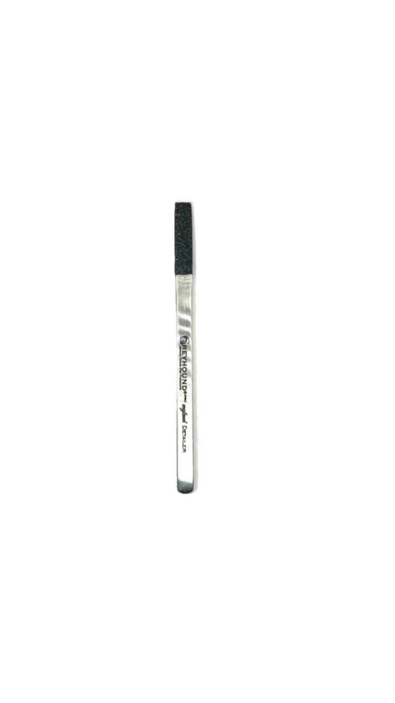 Greyhound Metal Stones for hand stripping are expertly shaped with tapered ends for use on all wire coated breeds. These metal tools don't break when dropped and have a textured surface that easily grips hair, making them ideal for shaping heads and other areas during any part of the grooming routine. The ergonomic handle, designed to maximize comfort, can be used in either the left or right hand. Small 6 mm.