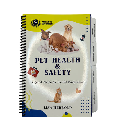 Lisa Herbold, ICMG, MPAe, MGBS, CAH, PGC, FFC, PTI, has combined the knowledge she has gained with her 30+ years experience working in veterinarian emergency services, professional grooming and teaching CPR/first aid to provide a practical quick guide for professionals to use. Her goal is to improve the training for professional pet groomers and other pet industry professional to confidently handle health concerns and emergencies by acquiring these additional skills to provide a safe environment.
