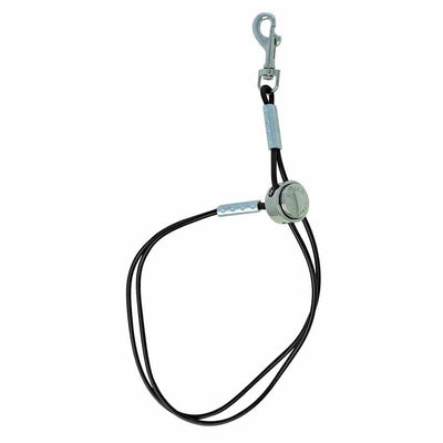 The Vinyl Trach Saver® professional pet grooming safety harness provides stabilizing support for dogs and cats by looping around the front or back legs. The harness removes pressure from the neck to guards against choking, injury or trachea collapse. It also can provide comfort to pets with back issues. Black.