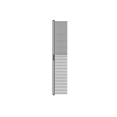 The Andis combination comb with fine and medium tines is the most popular and adaptable comb design in the industry. This steel comb helps smooth tangles and is ideal for fluffing, shaping and creating clean, polished results. The&nbsp;7-1/2" size offers control and maneuverability across all coat types and sizes.