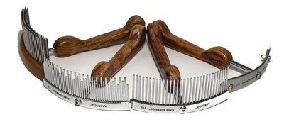 The Aaronco® Rake Superior® Professional Pet Grooming Rake bundle feature 4 heavy duty de-shedding/de-matting rakes. Created by industry leader Sam Kohl, these rakes untangle knots, remove dense undercoat and reduce excess topcoat. Curved stainless-steel heads and blunt tines remove coat without damaging fur or skin.