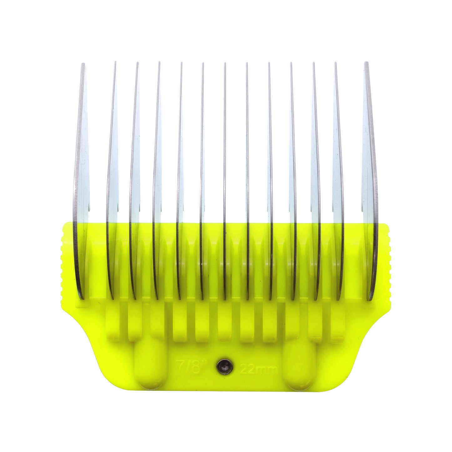 The Artero Wide Snap-On Metal Comb 22mm - 7/8" is designed for use with the Artero A5 wide clipper blade and offers a smooth, even finish. This comb is also compatible with Andis, Moser, Heiniger, Oster, and Aesculap Fav5 and Fav5 CL blades. Features: Cutting height: 7/8" Metal Construction Fits A5 Clippers.