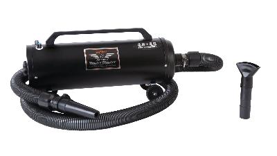 The Air Force® Master Blaster® Variable Speed Professional Pet Dryer quickly removes water from dogs and cats and helps separate mats, coat shed, and gives a clear view of skin making it safe and suitable for all coat types. Wheel mounted for easy transportation with long hose and nozzles. Mounting brackets available.