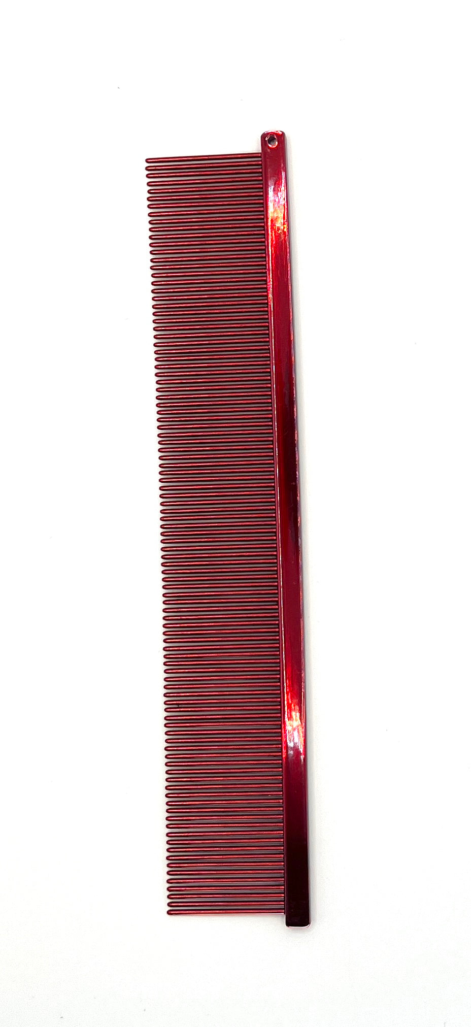 The Ashley Craig's original Greyhound Comb Finesse Collection features a 7.6"L x 1.4"W Extra Fine tine&nbsp;which gives superior styling control for all coat types. These versatile combs have been a staple of the pet grooming industry for over 100 years. Candy Color Collection in Red.