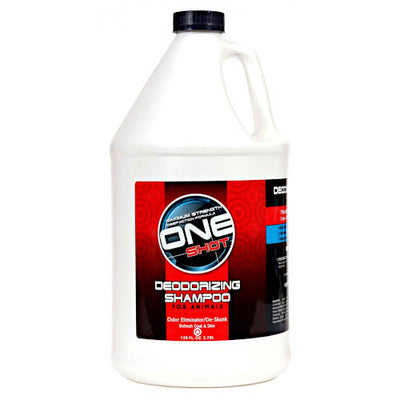 One Shot Deodorizing Shampoo by Best Shot was developed to provide the maximum strength cleaning action to clean and deodorize. This patented odor neutralizer works on the foul odors pets collect caused by skunks, fecal matter, urine, blood, drool and more. One Shot restores the coat to its&nbsp;natural color and vibrancy while keeping it soft and manageable with coconut and hydrolyzed wheat protein.
