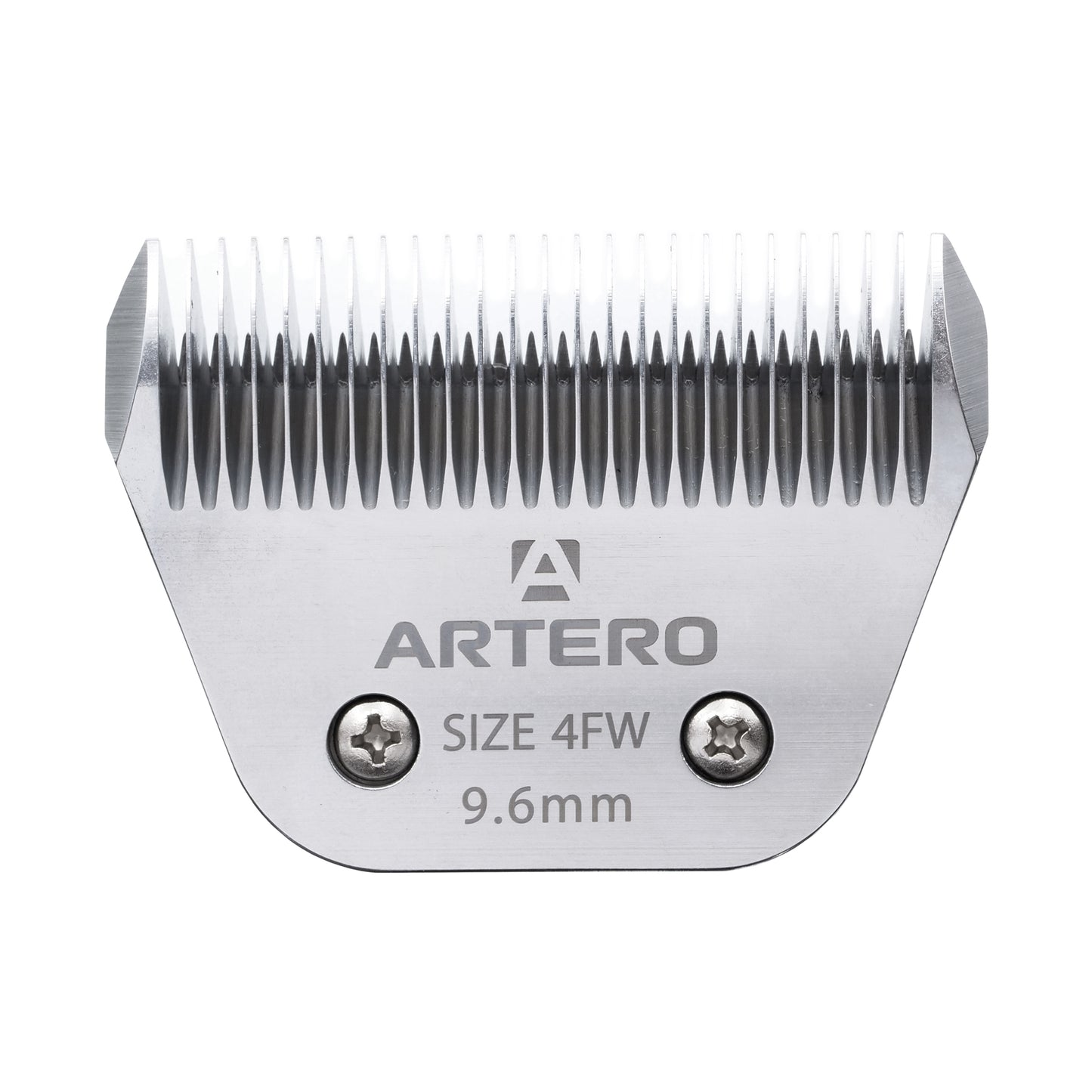 Artero Wide Clipper Blade #4WF for Professional Pet Grooming saves time. These wide clipper blades provide faster cuts avoiding correcting uneven textures and markings. Works with A5 clippers including Artero, Andis, Moser, Heiniger, Oster, and Aesculap Fav5 and Fav5 CL models.