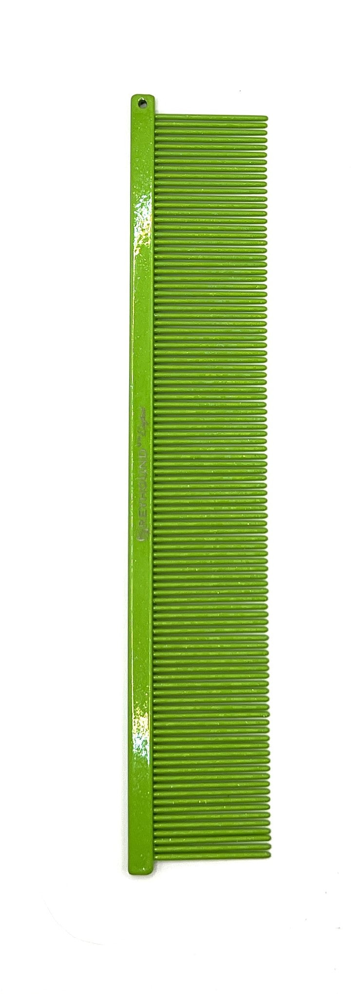 The Ashley Craig's original Greyhound Comb Finesse Collection features a 7.6"L x 1.4"W Extra Fine tine&nbsp;which gives superior styling control for all coat types. These versatile combs have been a staple of the pet grooming industry for over 100 years. "Sparkle" color schemes Lime Sparkle.