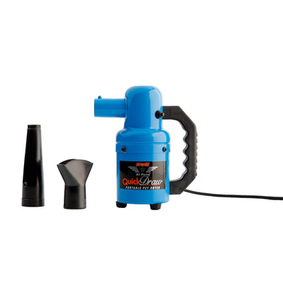 The Air Force® Quick Draw® Mini Portable Professional Pet Dryer allows for velocity drying dogs and cats. Easily transported for home grooming clients, dog show handlers or competition grooming events.