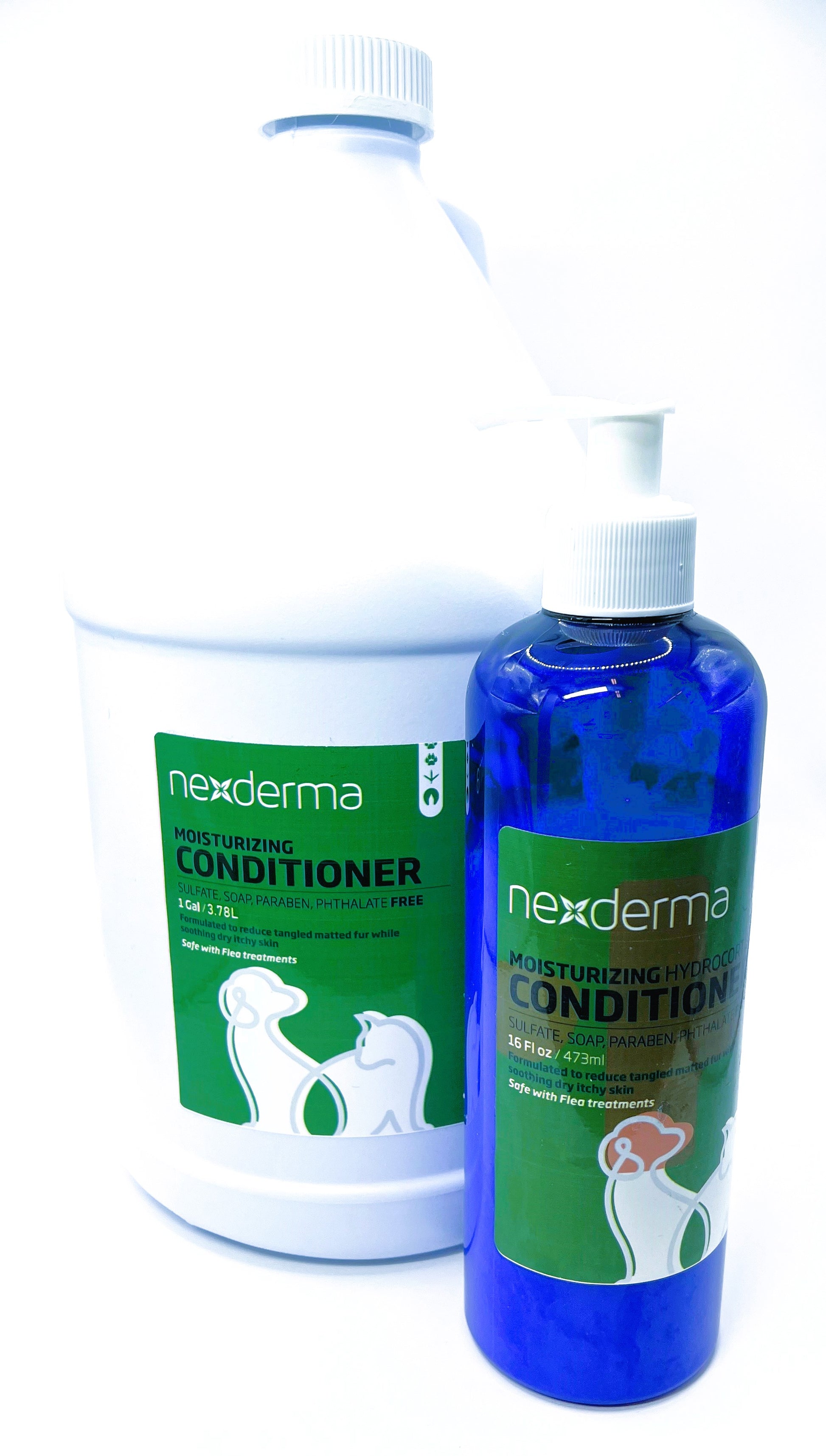 Nexderma's Moisturizing Conditioner is a professionally-formulated, pH balanced product designed for use on both dogs and cats. It effectively hydrates and relieves dry, itchy skin, and helps to detangle fur and eliminate matting, leaving your pet's coat soft and glossy. 