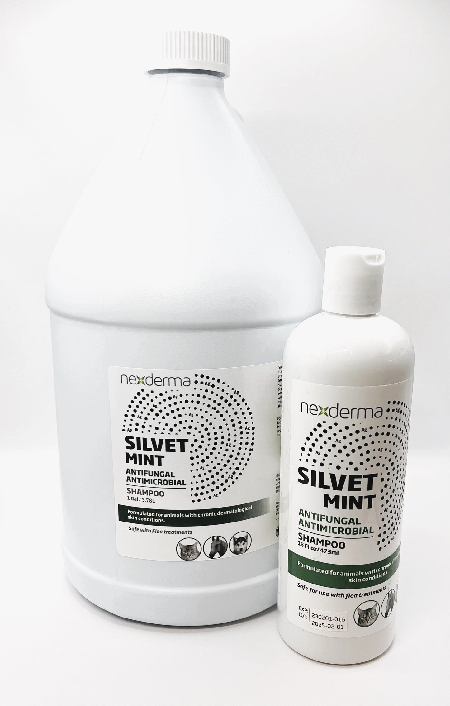 Nexderma's Silvet Antifungal-Antimicrobial Pet Shampoo contains Colloidal Nano  Silver suspended in our Stem-Gel based proprietary formula. This advanced product supports healthy skin and coat, relieving pain, itching, swelling and stinging, while clinically proven to speed up healing of common skin conditions. 