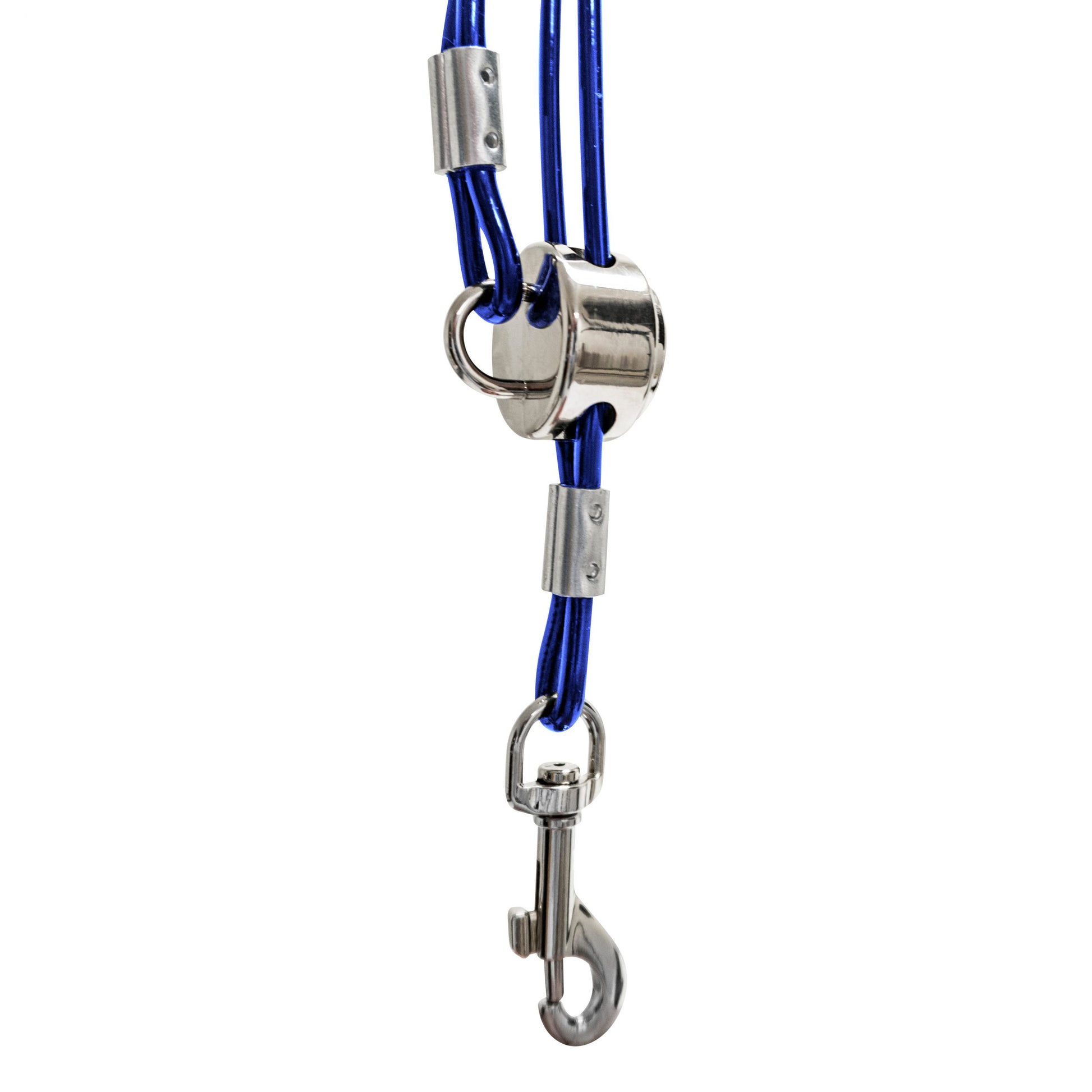 The Vinyl Trach Saver® professional pet grooming safety harness provides stabilizing support for small breed dogs and cats by looping around the front or back legs. The harness removes pressure from the neck to guards against choking, injury or trachea collapse. It also can provide comfort to pets with back issues.