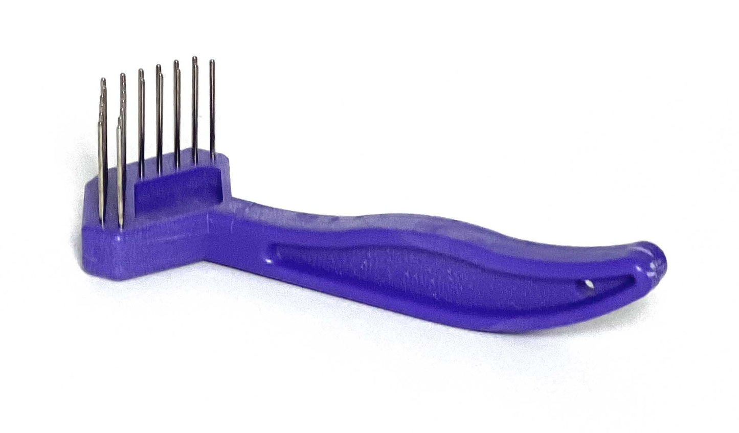 The Aaronco® Professoinal Grooming V-Rake® is a one-of-a-kind de-matting tool. This unique rake was  developed by industry leader Sam Kohl to pick away at mats instead of painfully pulling at the dog’s coat.