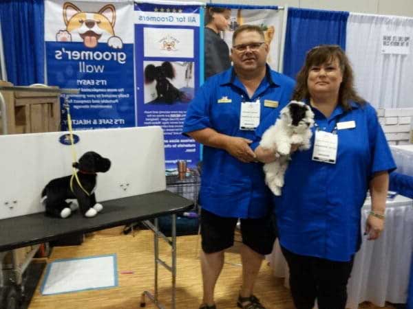 All for Grooming develops grooming safety and ergonomic equipment to help the professional pet groomer during the grooming process. This family owned company was founded by Kemlyn and Tommy Stockstill over 20 years ago. Kemlyn has over 20 years experience in the pet industry as a professional pet groomer and working in the veterinarian medical field as a veterinarian technician, clinic behavioral consultant and obedience trainer. 