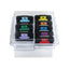 Stay organized and create clean, consistent finishes with Andis Universal Stainless Steel Combs 8-Piece Set. This stainless steel, spring loaded, color-coded 8-piece set includes sizes 1/8" to 1" and fits CeramicEdge® and UltraEdge® Blades (#10 and #30) for smooth, reliable results on all coat types. Steel tooth combs cut through coat more smoothly then all plastic providing greater precision. In storage case with lid.