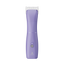 The new Andis eMERGE™ professional pet clipper in light purple was designed for groomers who need and want high speed and power. This single-speed clipper will cut through any coat. The powerful rotary motor achieves 4500 SPM and works with a detachable blade system with wide compatibility make maintenance a breeze. The cord/cordless flexibility and shape with a contoured body and finger grooves helps increase control and reduce hand strain. Top view.