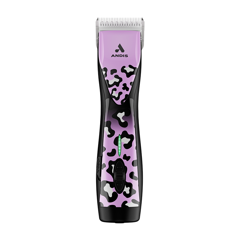 The Andis Gabriel Feitosa inspired limited addition, Pulse ZR II colorway Wild, cordless professional pet clipper now deliver up to 3 hours of run time on a single charge and works with swappable, rechargeable batteries so there is not a halt in styling. The Pulse ZR II has a powerful rotary motor with 5 speeds that achieve 2,500-2,400 spm and includes the detachable blade system and wide compatibility make maintenance a breeze.