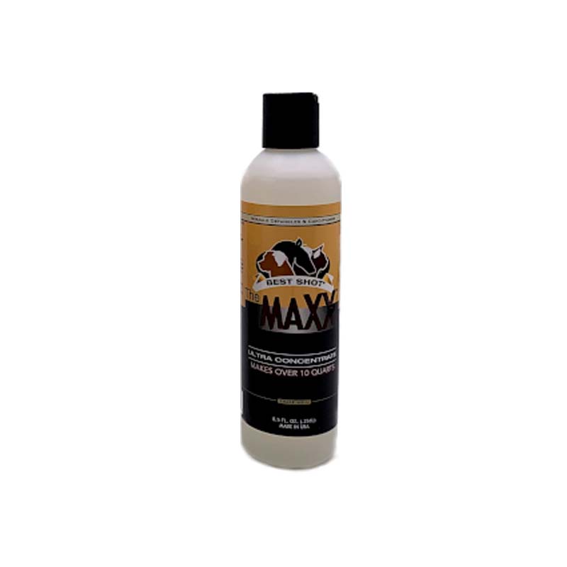 Best Shot UltraMAXTm The MAXX Pro multi-use hypoallergenic conditioner helps with a variety of situation and is an environmentally friendly aerosol-free formula with fast drying action that easily washes out and is safe for all coat types. Concentrate Makes over 10 quarts.