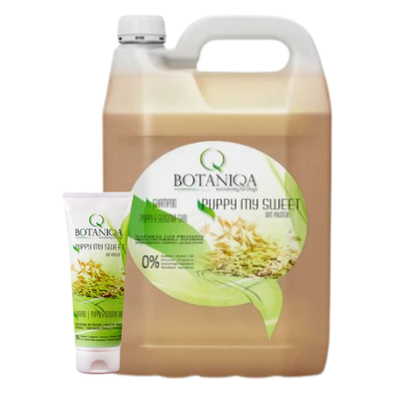 Botaniqa Puppy My Sweet pet shampoo with oat protein is a gentle fragrance and color free formula for puppies 8 weeks and older and for pets with sensitive skin. 