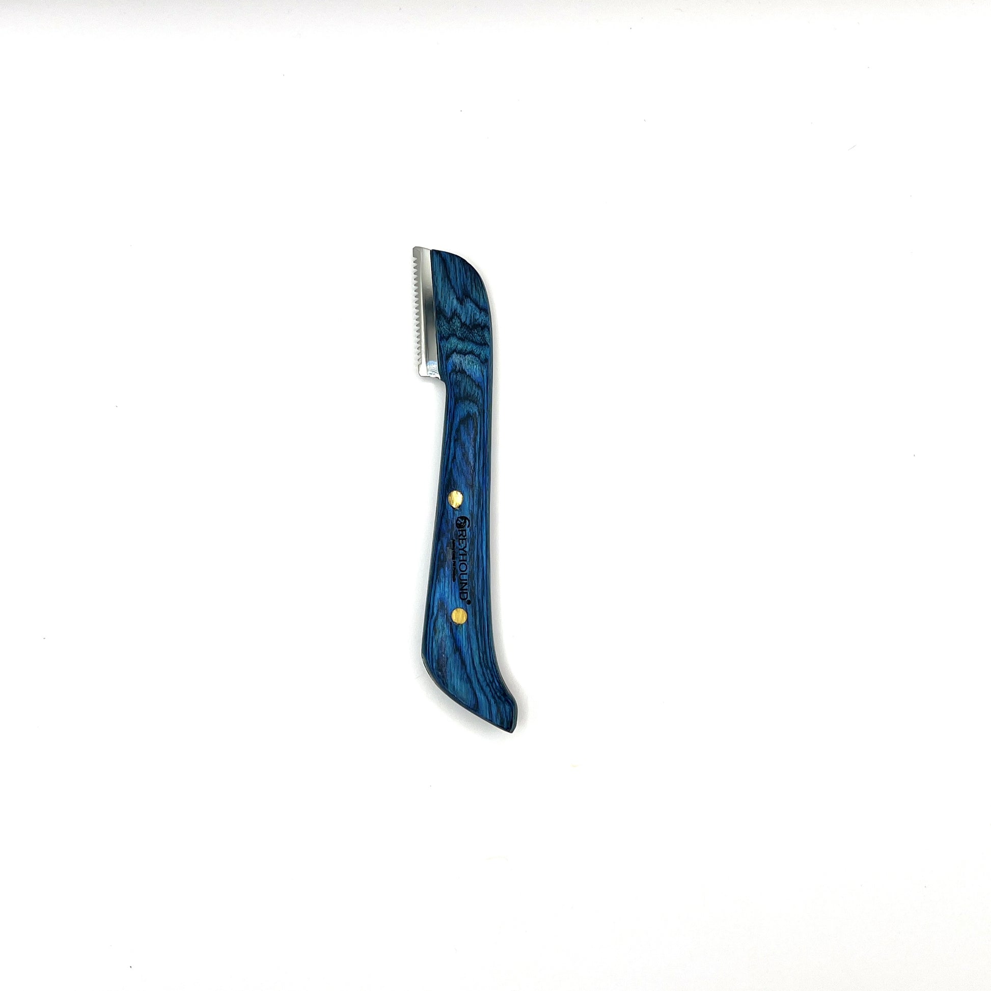 These carding tools by Greyhound were designed 20 years ago with industry expert input for their effectiveness with various coat types. The ergonomic wood handle is created to maximize comfort with a smooth finish wrapped around 3 sides. This set is for Right Hand dominant users. Left Hand dominant tools are available upon request.