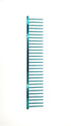 Greyhound professional pet grooming comb Bitch Collection features a 9.875"L x 1.75"W extra coarse tine which provides superior styling control for medium and long coat types. These versatile combs have been a staple of the pet grooming industry for over 100 years, and are available in the Candy Color Collection. Teal Candy.