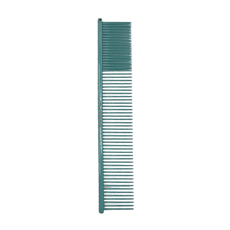 The 2.5" Fine/Medium Combo Greyhound Comb Ultra Lite X Collection features a longer 9.875"L x 1.75"W design with only 2.5” of fine tines combined with remaining medium tines making it ideal for fluffing furnishings, heads, and long-coats. Available in the "Sparkle" glittery color options. Tiffany Blue.