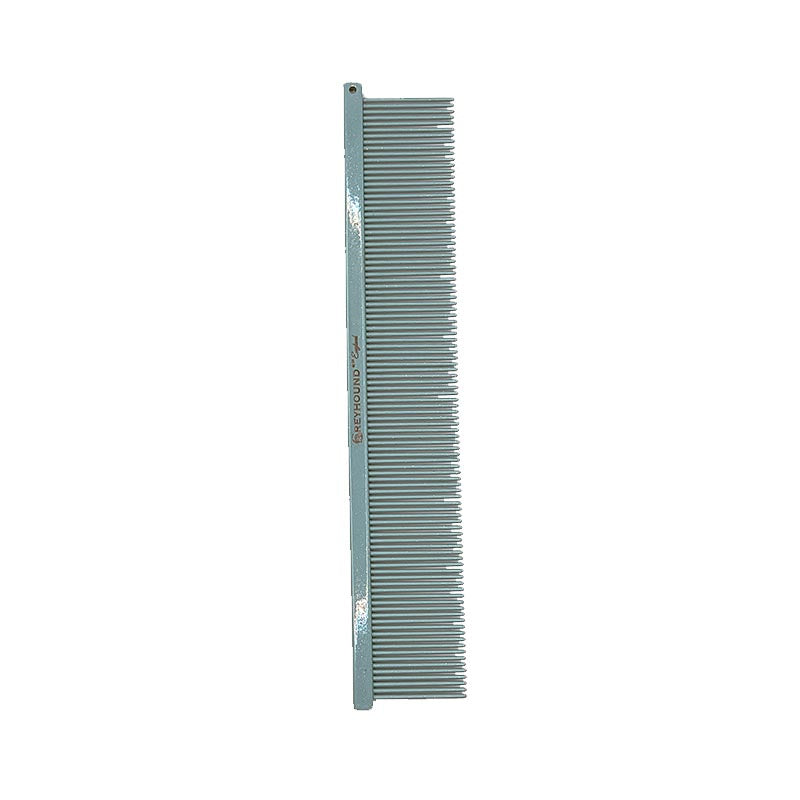 The Fine Greyhound Comb Finesse Collection features a 7.6"L x 1.4"W extra fine tine for unrivaled styling control. This design is great for detecting tangles and smoothing most coat types. Available in the "Candy" solid color options and the "Sparkle" glittery color options. Tiffany Blue Sparkle.