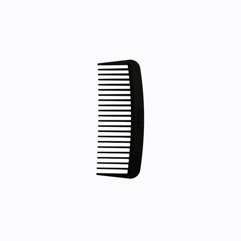 The small wide tine comb fits comfortably in the hand. The ultra light weight is more ergonomic, putting less stress on hands. The compact, pocket size is perfect for professional pet grooming or dog and cat breed show competitions for last minute touch ups. This smaller size maneuvers easily in hard to reach places and helps with loose tangles.