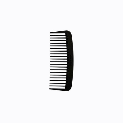 The small wide tine comb fits comfortably in the hand. The ultra light weight is more ergonomic, putting less stress on hands. The compact, pocket size is perfect for professional pet grooming or dog and cat breed show competitions for last minute touch ups. This smaller size maneuvers easily in hard to reach places and helps with loose tangles.