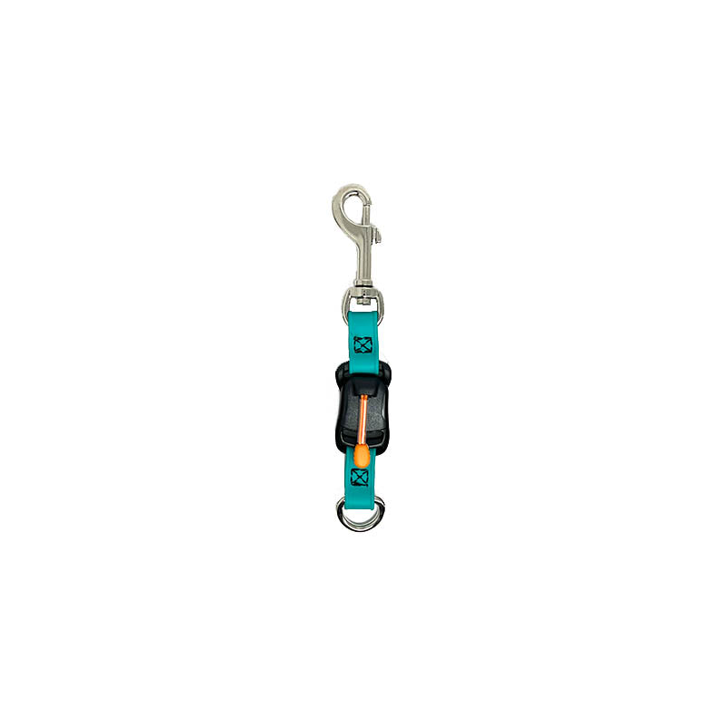 Our 6" grooming emergency safety quick release has a unique magnetic side safety lock with a pull tab release and swivel clasp perfect for table to tub use. This new safety quick release can be attached to grooming loops, belly bands and any other table safety tether used. All are made with Biothane which is easy to clean, odor resistant and comes in a variety of colors allowing for visual organization or a stylized workspace. Teal