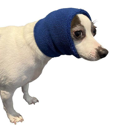 The Happy Hoodie® is the original Head Hug for Pets™. This product muffles the loud noise from velocity driers and keeps the high-pressured, blown air away from the ear canals while absorbing moisture from ears and head, speeding up dry times. Happy Hoodie Small Blue on Chihuhuha Mix.