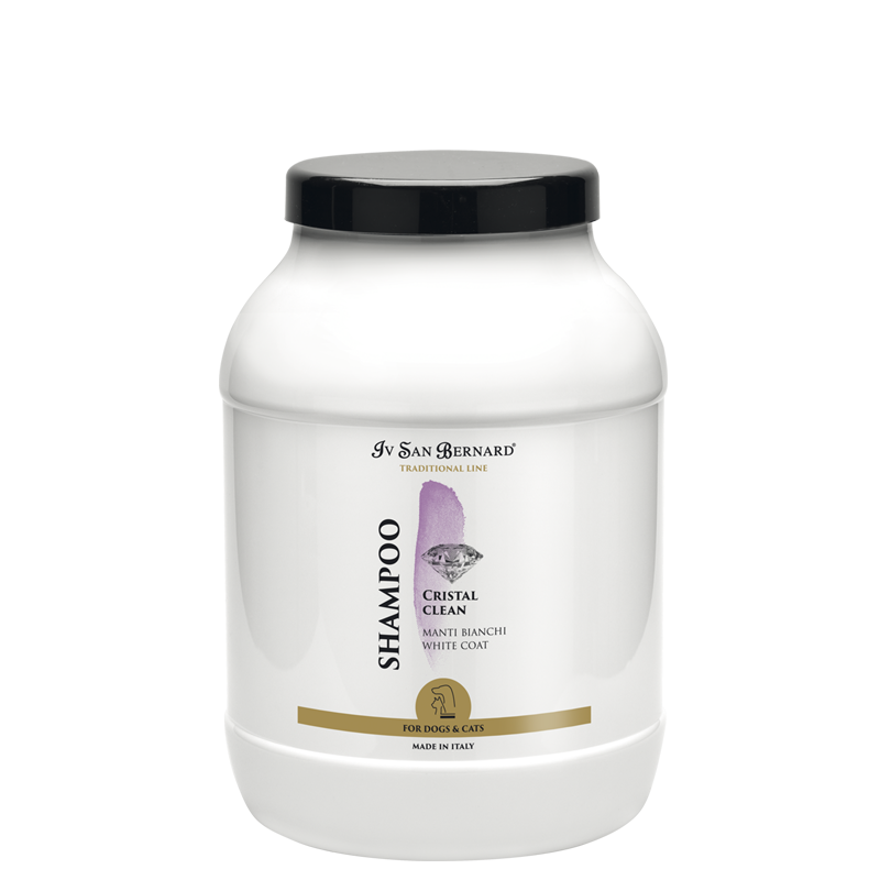Cristal Clean was formulated to eliminate yellowing caused by oil and hairspray residues, tear stains, beard staining, and general oxidation. Additional Rapeseed oil allows for a richer lather and coconut oil prevents color fading. Honey Extract allow for keratin repair and repair. 3000 ml.