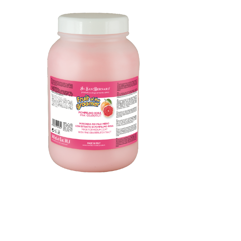 Iv San Bernard Pink Grapefruit Pet Conditioner, designed for medium coats, is packed with the vitamins to keep medium coats regenerated while naturally reduce scalp irritation and dander leaving the coat with a lustrous shine. 3000ml