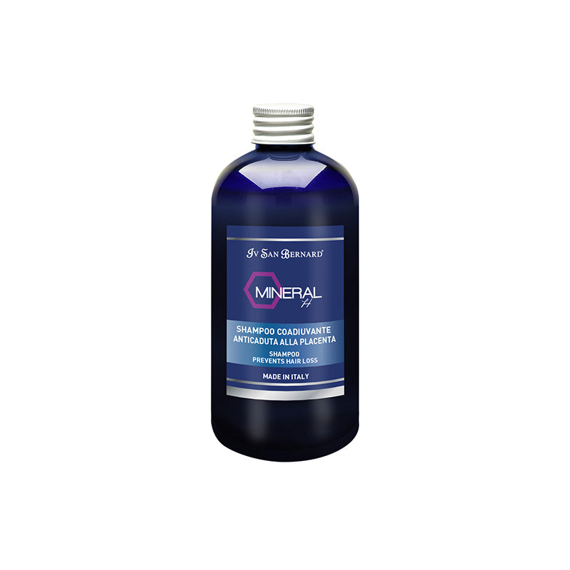 Iv San Bernard Mineral H pet shampoo was developed for dogs and cats that are experiencing hair loss, dandruff and dull coat. This formula delicately cleanses while fortifying the hair, preventing it from falling out and encouraging its regrowth. The key ingredient, placenta extract, has been proven to induce the anagen phase and to increase hair follicle density and size.  This shampoo is used in several therapy protocols for optimal skin health and often combined with several auxiliary products. 250ml.