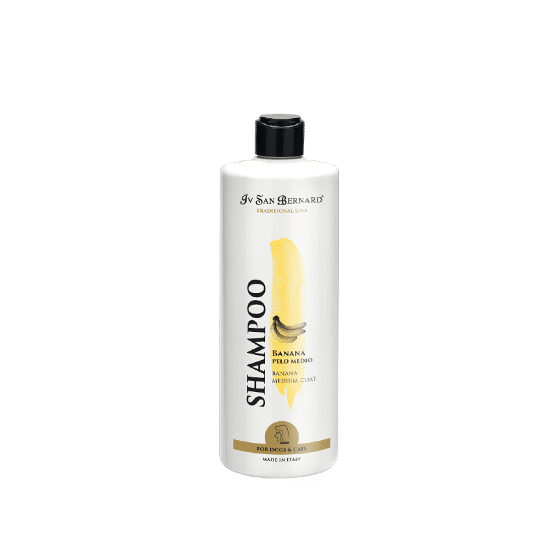 Iv San Bernard Banana Pet Shampoo is specially formulated for breeds with medium coats. With a rich banana fragrance, perfect for both dogs and cats, this emollient action formula gives the coat elasticity and creates a soft and shiny finish. This special combination of ingredients was developed to decrease the likelihood of skin sensitivities. 500ml.