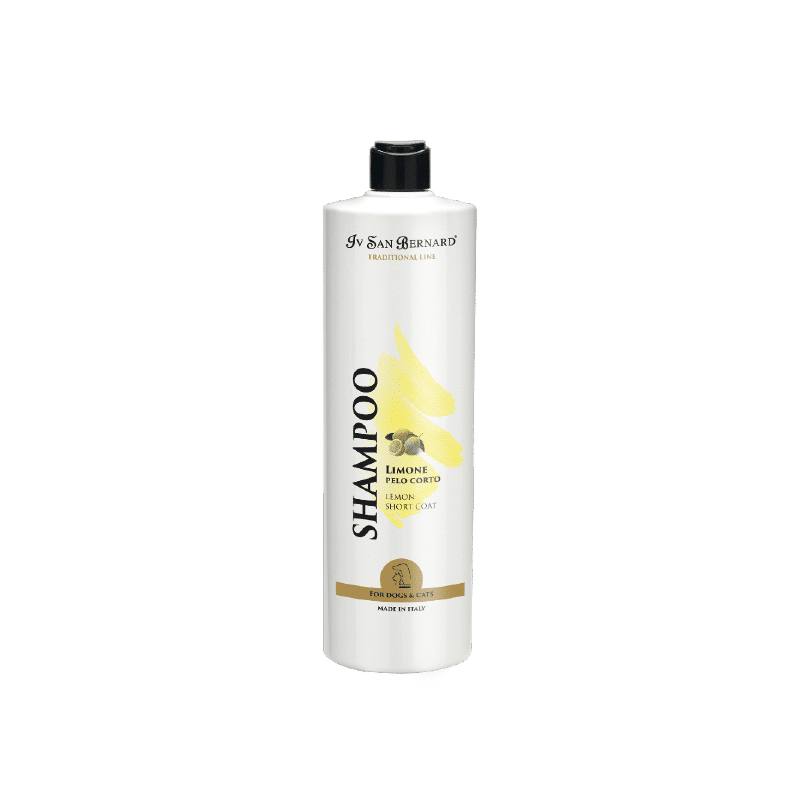 Iv San Bernard Lemon Pet Shampoo is specially formulated for pets with short coats. With a fresh lemon fragrance, perfect for both dogs and cats, this emollient action formula gives the coat elasticity and creates a soft and shiny finish while  preventing dandruff. This special combination of ingredients was developed to decrease the likelihood of skin sensitivity. 1000 ml.