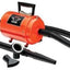 The Air Force® Commander® 2-Speed Professional Pet Dryer by Metrovac is designed to push water of cats and dog. This pet dryer is compact with two speeds, allowing for different coat conditions and different sizes of breeds. It helps detangle mats, shed coat, and makes it possible to examine the skin more closely. Original Orange