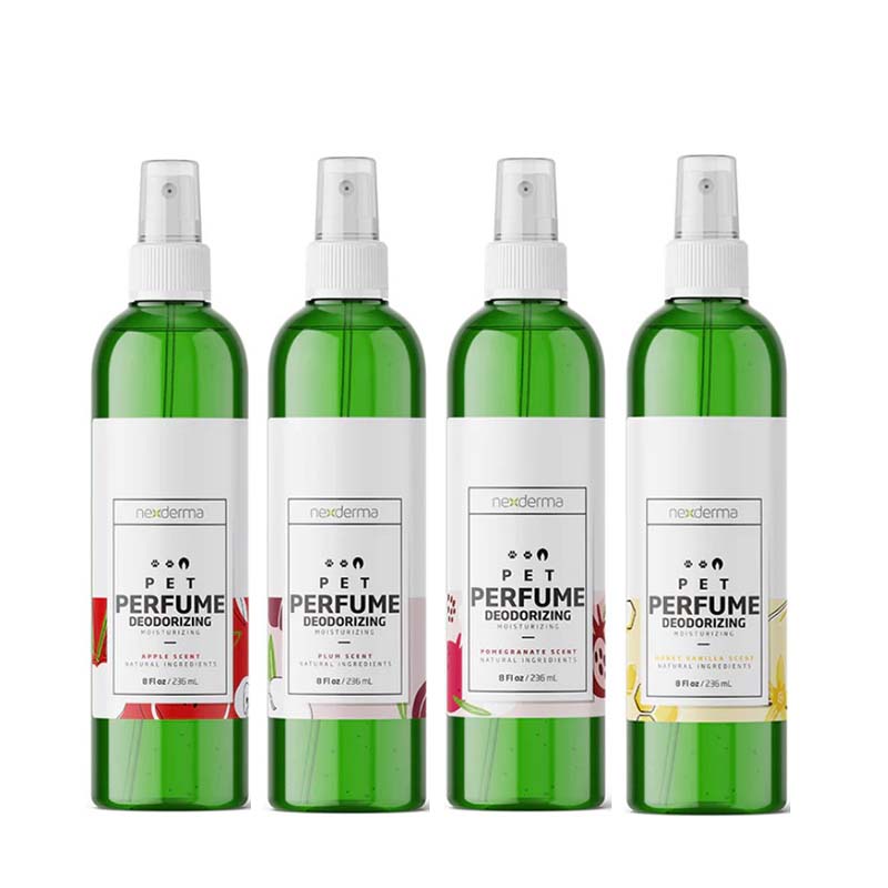 Nexderma Deodorizing Pet Perfume hydrates and deodorizes the skin and coat, leaving behind a light, natural scent. This gentle formula is infused with Colloidal Nano-Particles of Silver known for their natural antifungal and antimicrobial benefits and with Witch Hazel for its ability to kill odor-causing bacteria. 