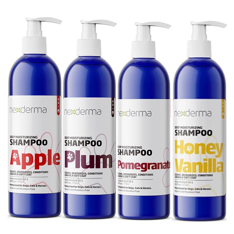 Nexderma Regular Shampoo for every day use is a deep moisturizing formula that removes dirt, adds texture, and deodorizes without stripping away natural oils. Natural ingredients such as oat extract are used for their anti-inflammatory and conditioning properties to soothe itchy skin on contact. Additional coconut oil and Vitamin E hydrate damaged coat, prevent breakage while strengthen and smoothing the coat to create a softer shinier appearance. 16 oz sizes.