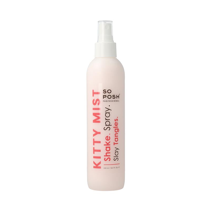 So Posh Kitty Mist Cat Detangler is an anti static deep brushing spray that helps easily detangle coat while it softens without leaving a greasy, sticky feeling. Designed especially for cats, this formula moisturizes and hydrates the coat offering UV protection. This cat detangler is safe for daily use. 8.45 oz.