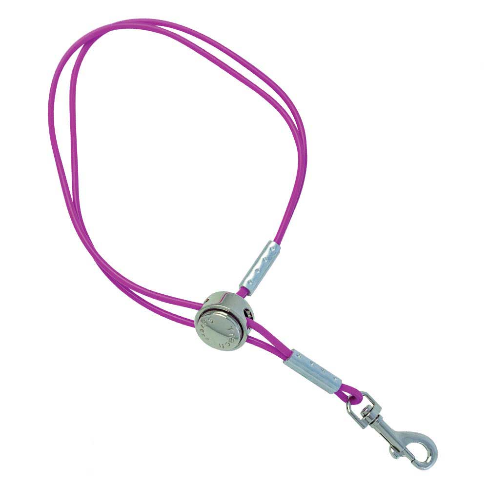 The Vinyl Trach Saver® professional pet grooming safety harness provides stabilizing support for small breed dogs and cats by looping around the front or back legs. The harness removes pressure from the neck to guards against choking, injury or trachea collapse. It also can provide comfort to pets with back issues. Pink.